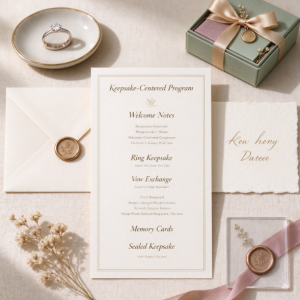 Intimate Wedding Program Centered on Keepsakes